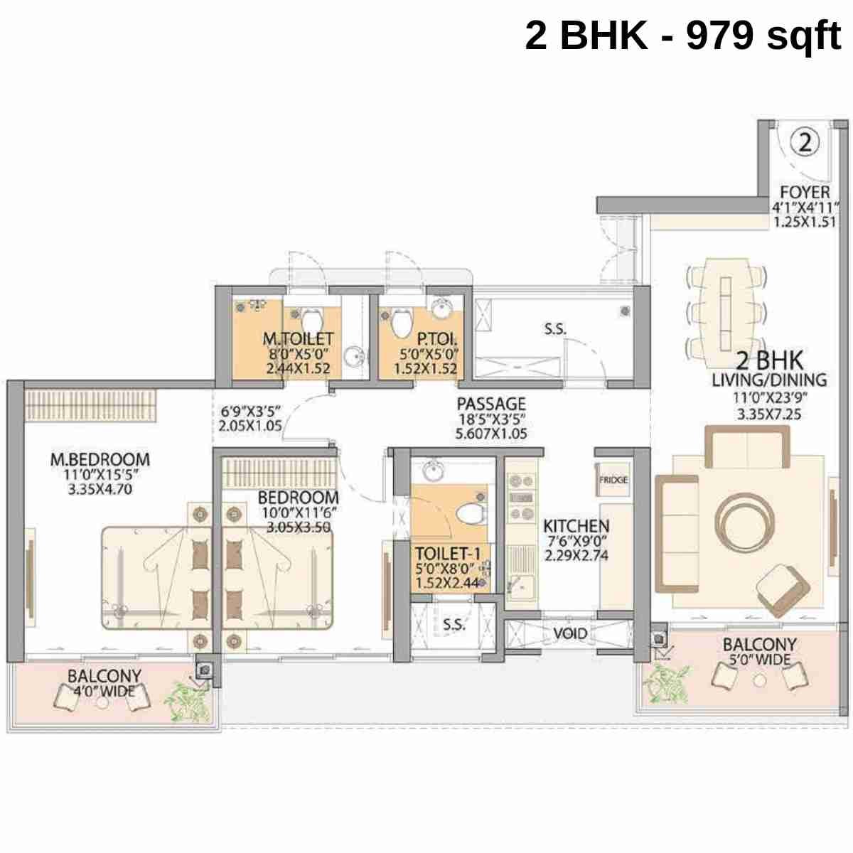 Sheth-Beaumonte-Floor-Plan-Tower-C-2-BHK-979-sqft